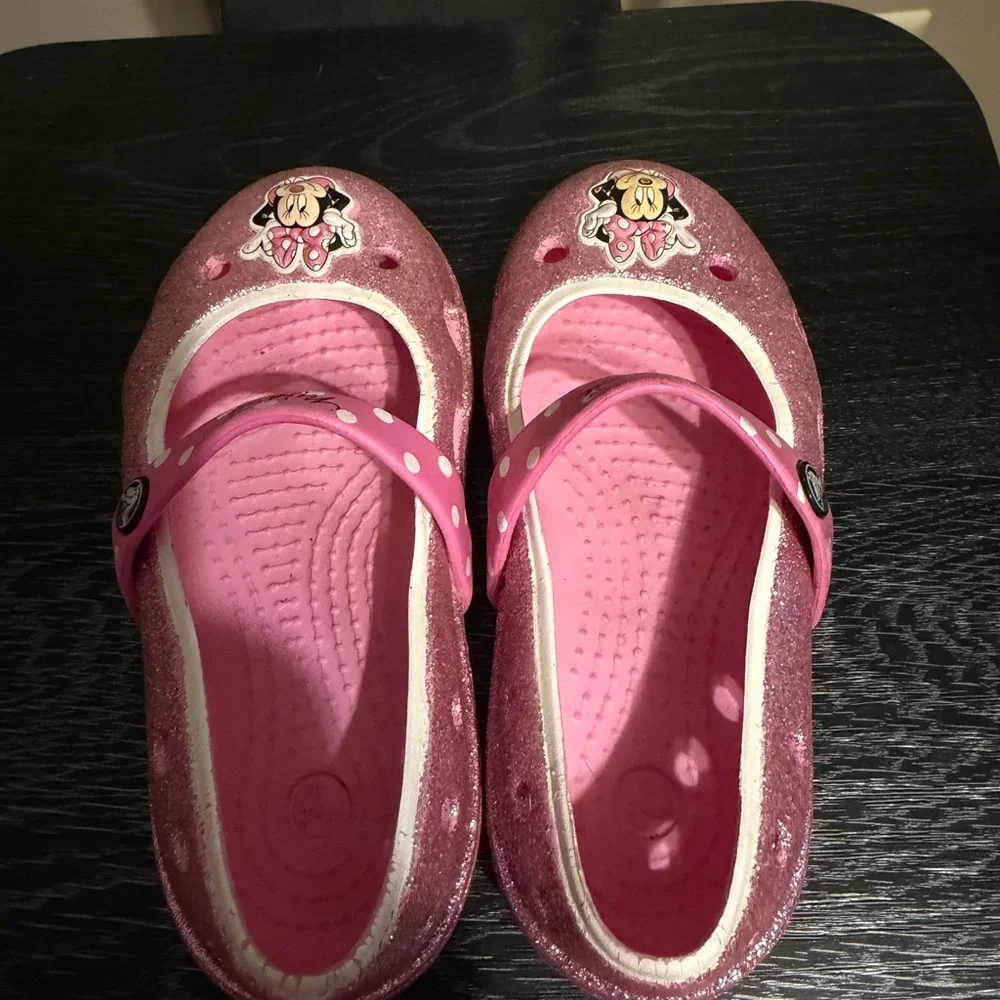 CROCS Pink Glitter Minnie Mouse Kids Shoes